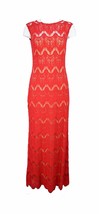 Tadashi Shoji Women&#39;s Embroidered full-length Lace Printed Gown, Red 2 2... - £87.14 GBP