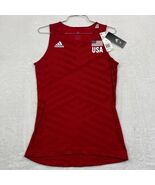 Adidas Jersey Shirt Women Small Red USA Volleyball FJ3161 Tank Top New S - $54.28 CAD