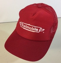 Vintage Trailmobile Trucker Snapback Hat Red Made In USA Semi Trailer Dry Van - £15.81 GBP