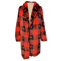 Pink by Victoria Secret Red and Black Check Fuzzy Robe Size XS - £19.47 GBP