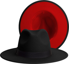 Womens &amp; Mens Fedora Hats, Wide Brim Fedora Hats for Women Men - £54.48 GBP