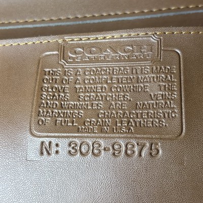 Vtg Coach Briefcase Messenger Bag Full Grain Leather Tobacco Brown 1980s USA Item image 14