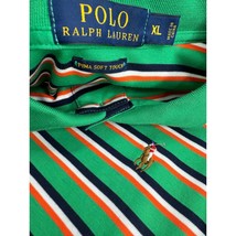 Polo Ralph Lauren Pima Soft Touch Men Polo Golf Shirt Green Orange XL - £19.58 GBP