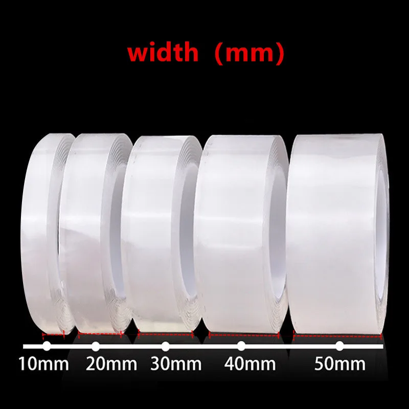 House Home 1/3/5M Nano Tape Double Sided Tape Transparent Reusable Waterproof Ad - £19.57 GBP