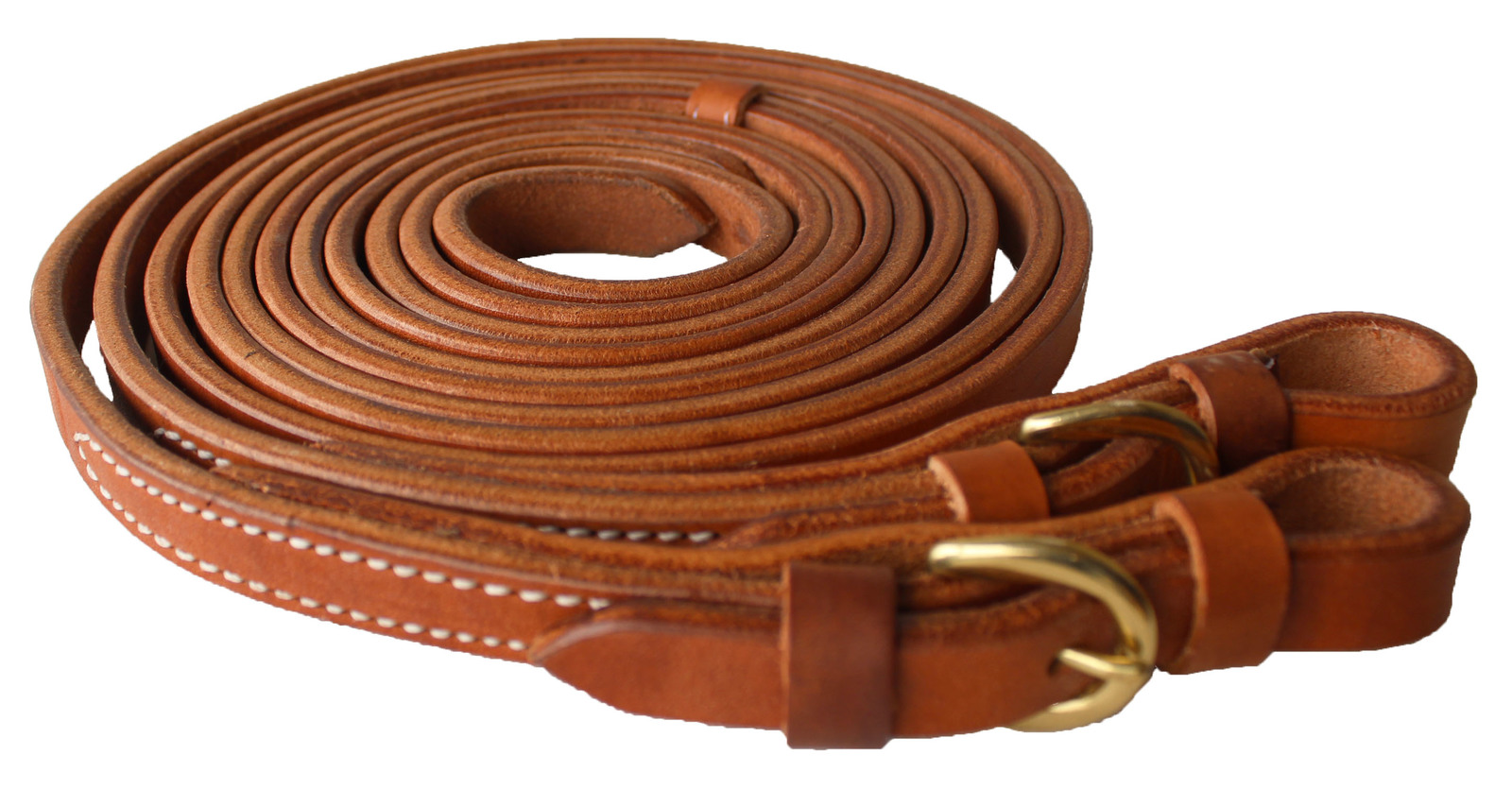 Horse Amish USA Western Hermann Oak Leather Brass Buckle End Reins Tack ... - $43.55