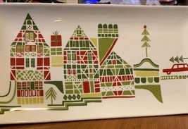 CRATE &amp; BARREL Serving Platter YULE TOWN CHRISTMAS by Julia Rothman/ Pre... - $18.00
