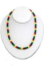 Surfer Choker Necklace Rasta Natural Smooth Shell Screw Clasp 18&quot; - $6.48