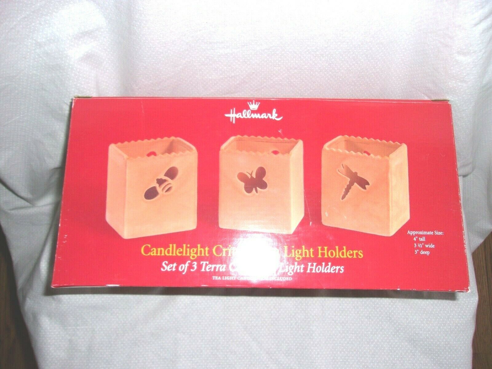 Hallmark Terra Cotta Candlelight Critters Tea Light Holders Set Of 3 2004 New - $12.99