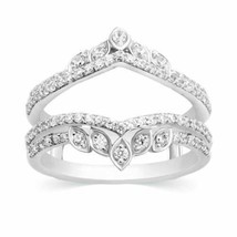 1.25Ct Simulated Diamond Engagement Enhancer Ring 14K White Gold Plated Silver - £85.63 GBP