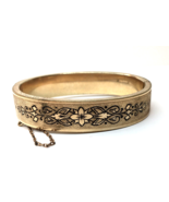 Antique Victorian Bates &amp; Bacon Gold Filled Hinged Bracelet with Safety ... - $199.99