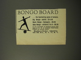 1954 Washburn-Decker Bongo Board Advertisement - £14.53 GBP