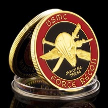 U.S. Marine Corps USMC Force Recon Military Veteran Challenge Coin Souve... - $9.85