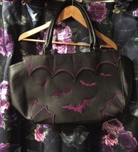 Banned Large Purple Bats Gothic Bag Purse Exc PO - £35.88 GBP