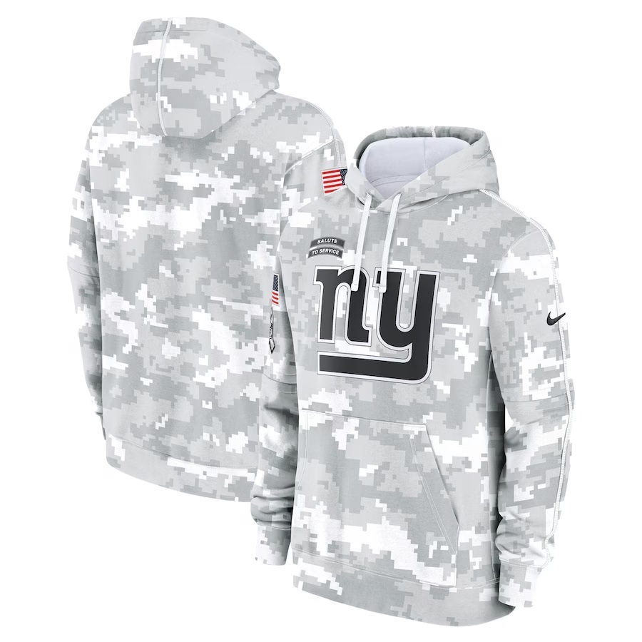 Mens White Camo Giants 2024 Salute to Service Pullover Hoodie - New York