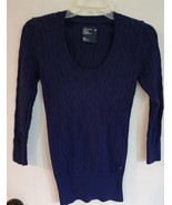 Womens M American Eagle Outfitters Navy Blue Round Neck Long Sleeve Sweater - $8.91