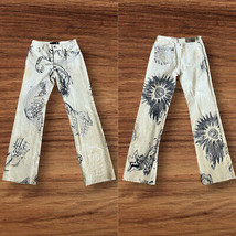 VTG Roberto Just Cavalli Women’s Zodiac Print Scorpio Jeans Sz 27 White Italy - £74.35 GBP