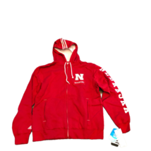 NWT New Nebraska Cornhuskers adidas Pride FullZip Fleece Small Hooded Sweatshirt - £33.94 GBP