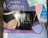 Just My Size ~ Women&#39;s Brief Underwear Panties 6-Pair Cotton Blend Ribbe... - $22.02