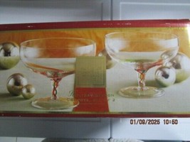 Lenox Compote Glasses Holiday Ribbons  Pair In Box ^^ - $34.65