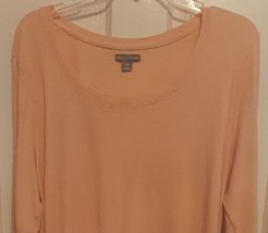 3X Peach Colored Knit Top  Flutter Hem Falls Creek - £16.87 GBP