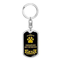 Dog Dad Gift Chesapeake Bay Retriever Swivel Keychain Stainless Steel or 18k Gol - £32.40 GBP