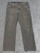 prAna Pants Mens 34x28 Gray Corduroy Casual Straight Leg Distressed Rela... - $14.84