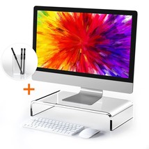 Acrylic Monitor Stand Riser, Clear Desktop Stand, 15 X 7.9 X 3.5 Inches,... - £42.23 GBP