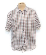 Beverly Hills Polo Club Men’s Beige Plaid Button Down Short Sleeve Shirt... - $18.81