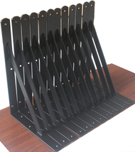 12 Pack L11&quot; X H 8&quot; Black Heavy Duty Shelf Brackets with Screws  - $49.67