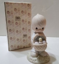 Precious Moments 1987 Wishing You A Basket Full of Blessings 109924 Boy Duck - $23.04