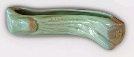 Hornsea Posey Vase Green Vtg 1950&#39;s Posy Mid Century MCM Log 6&quot; - $24.74