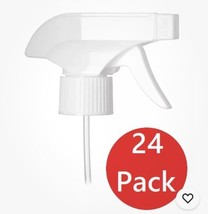 24 PACK White plastic 28-410 Ribbed Spray/Stream/Off Nozzle Trigger Sprayers - $23.96