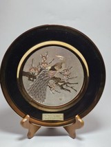 The Art Of Chokin Dynasty Gallery 24KT Gold Rim 6.5&quot; Black Plate Eagle Japan - £22.40 GBP