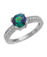 Galaxy Gold GG, 14K Solid White Gold, Lab Grown Alexandrite and Diamond ... - $1,452.12
