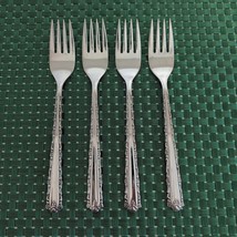 Oneida CHERIE Salad Forks Set Lot of 4 Stainless Deluxe Floral Glossy USA - $11.99