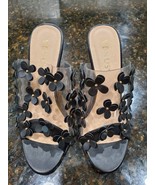 Venus Women&#39;s Cool Black Floral Peep Toe High Cone Heels Sandals Size US... - £18.22 GBP