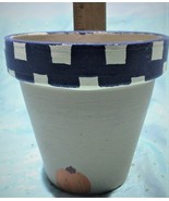 5&quot; in. Teracotta Flower Plant Pot w/ Hand Painted Pumpkins and Basket De... - $19.95
