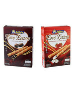 5 X 100G Julie&#39;s Love Letters Chocolate/Strawberry Wafer Sticks Biscuits... - £23.79 GBP