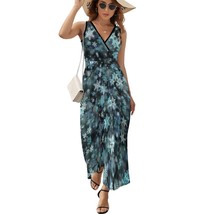 Mondxflaur Snowflakes Summer Dresses for Women V-neck Sleeveless Long Dress - £28.76 GBP+