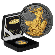 UK £2 Britannia Coin 2015 Silver 1 Oz Golden Enigma Black Ruthenium 02770 - £179.43 GBP