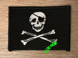 JOLLY ROGER FLAG PATCH skull &amp; cross bones pirate flag patch - £4.70 GBP