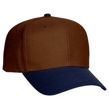 NEW CARAMEL NAVY BLUE OTTO CAP HAT VINTAGE SNAPBACK FLAT BRIM ADULT RETR... - $9.01