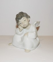 Darling Lladro Spain Porcelain #4539 Cherub Angel Thinking Figurine - £59.34 GBP