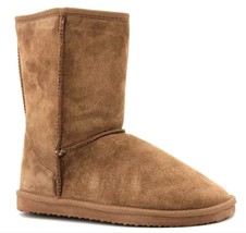 LAMO Classic 9” Womens Mid-Calf Chestnut Suede Fleece Faux Shearling Boots NEW 8 - £23.75 GBP