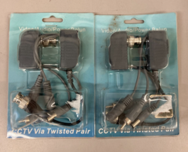 Lot of 2 BNC Coax CCTV RJ45 Balun With Audio Video Power Over Transceive... - $12.95