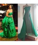 $6,000 RUBIN SINGER STUNNING SILK GREEN SILVER EVENING DRESS GOWN US 2 - $897.00