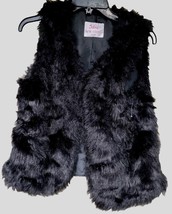 Girl&#39;s/Womans Black Faux Fur Vest by Justice Sz 16/18 - £11.11 GBP