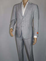 Men's ENZO 100% Linen Spring Summer Suit Light Weight Breathable E58302-4 Gray image 10