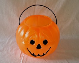 Vintage General Foam Blow Mold Pumpkin Candy Bucket Trick Or Treat Pail - £13.42 GBP