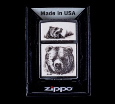 Sharp  Scrimshaw Bear Emblem Zippo Lighter  DS - £72.12 GBP